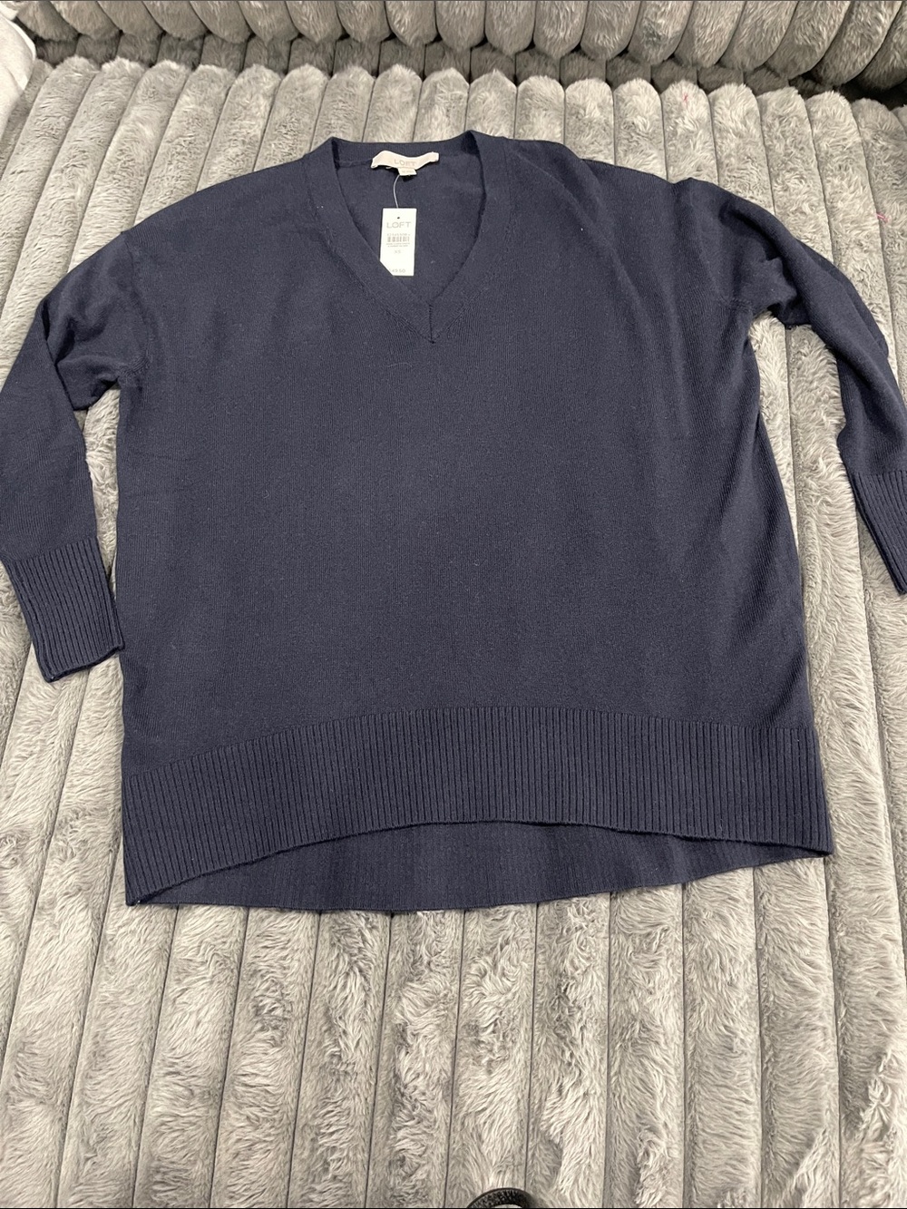 LOFT Dark Navy V-Neck Pullover Sweater